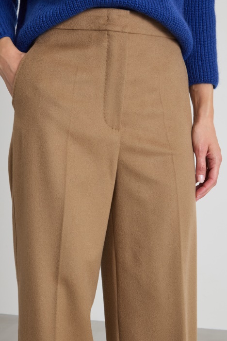Pantaloni dritti in drap di lana