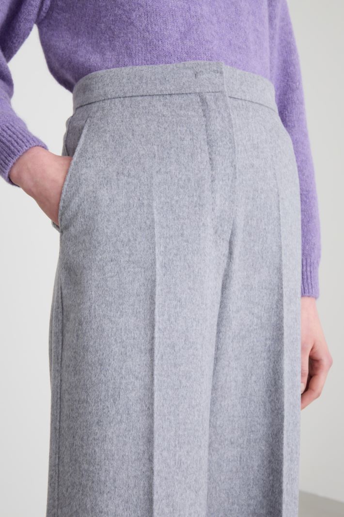Straight wool drap trousers Intrend - 4