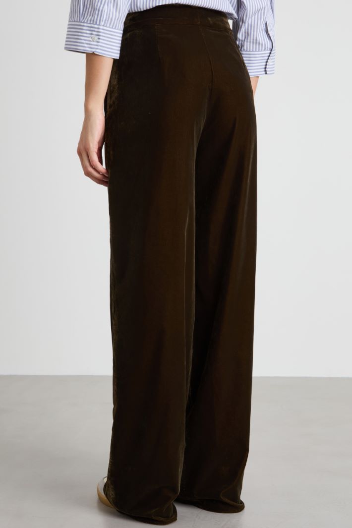 Velvet palazzo trousers Intrend - 3