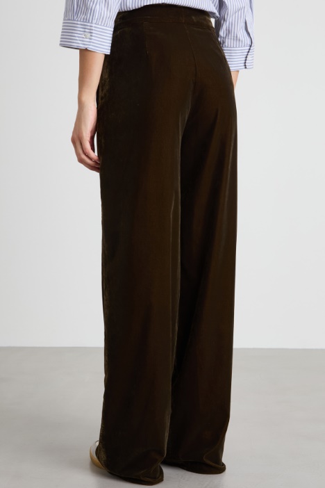 Pantaloni palazzo in velluto