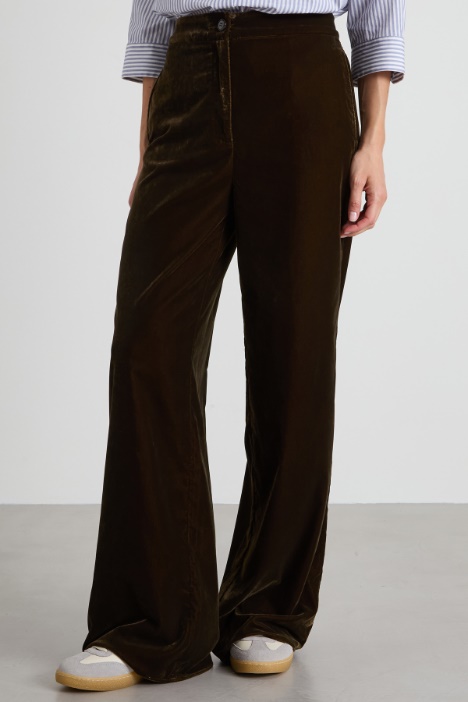 Pantaloni palazzo in velluto
