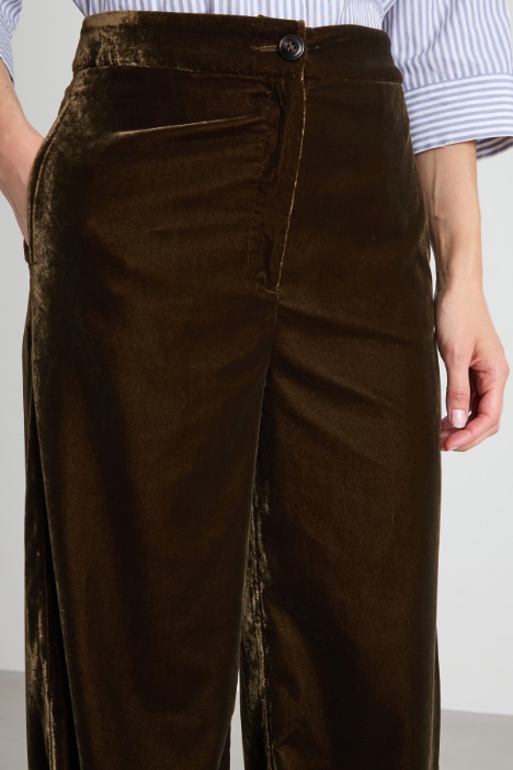 Pantaloni palazzo in velluto