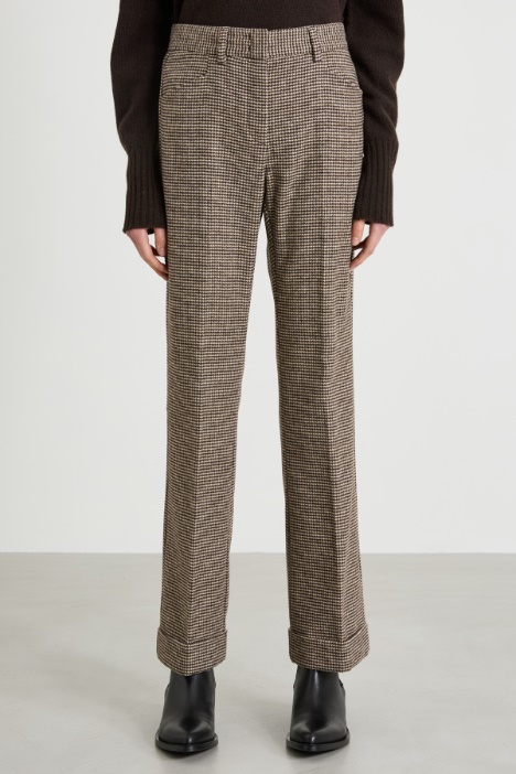 Pantaloni flare in flanella