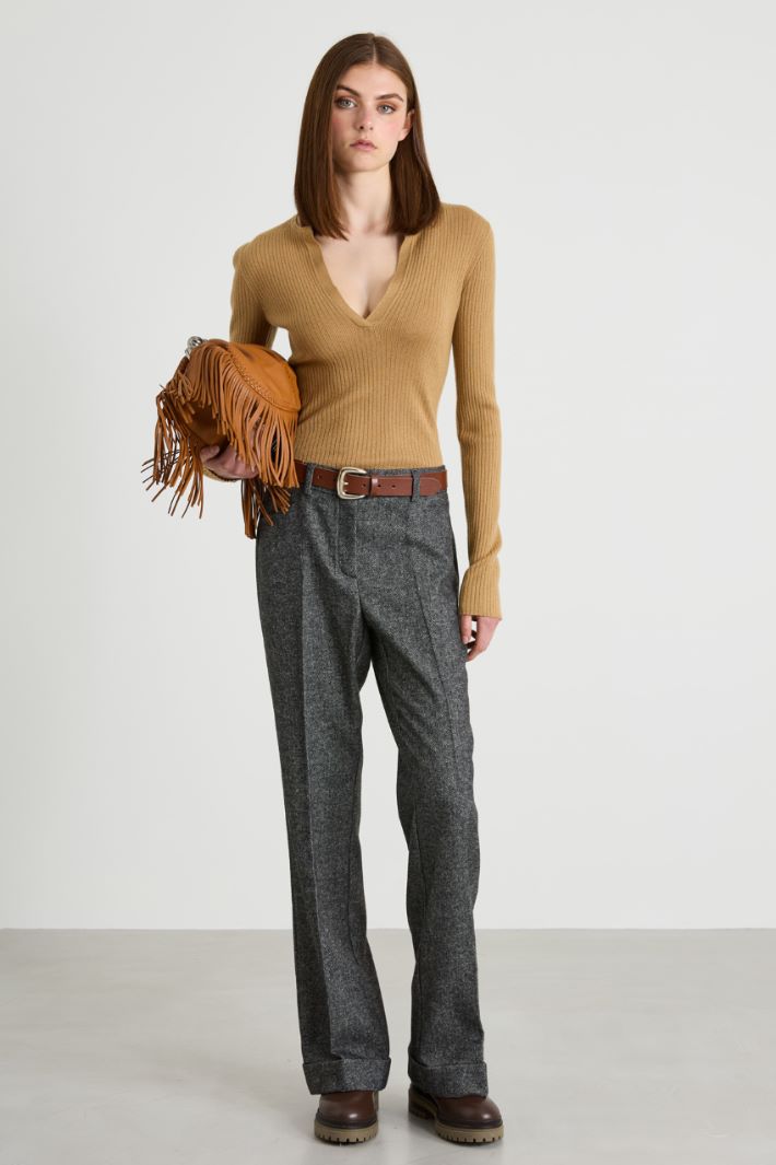 Flare flannel trousers Intrend