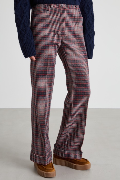 Pantaloni flare in flanella