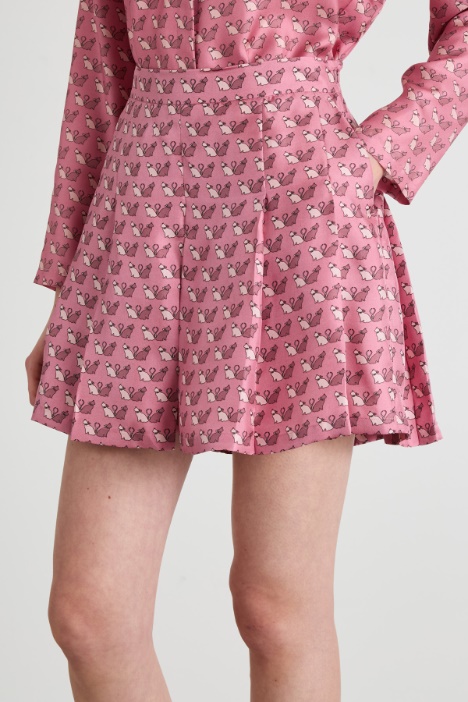 Gonna pantalone in seta