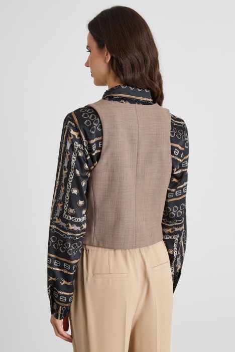 Gilet in grisaglia di lana