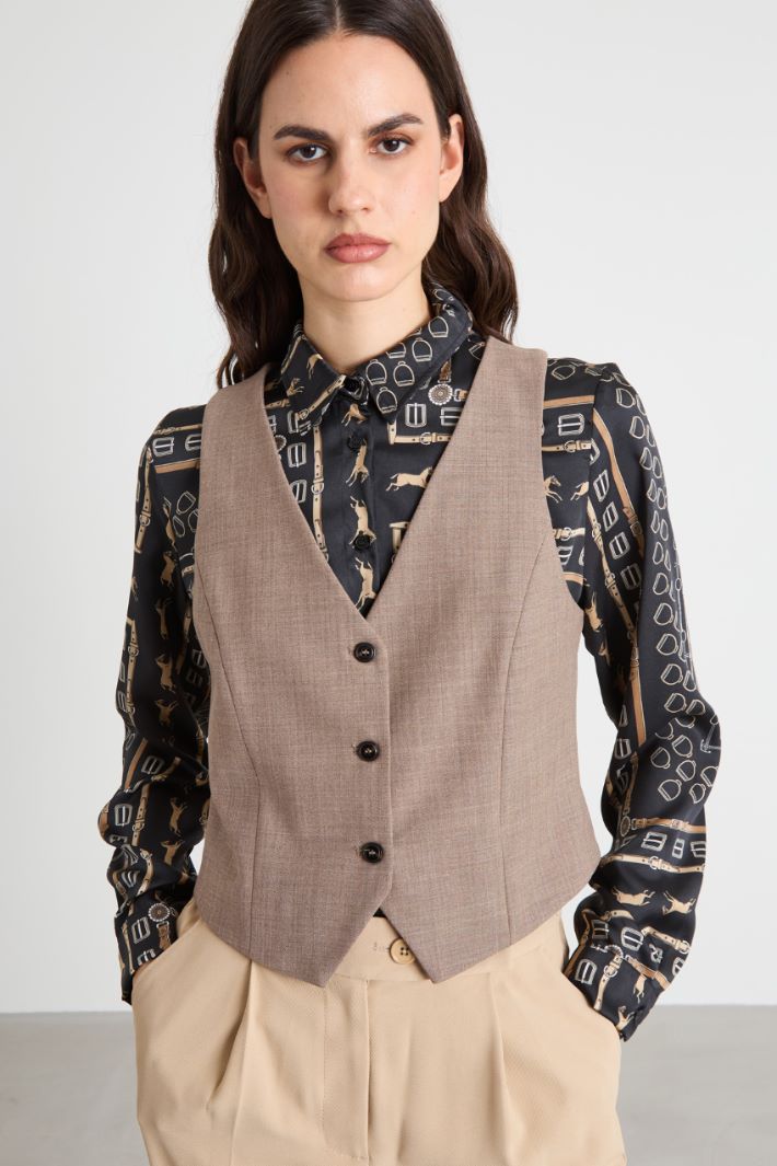 Gilet in grisaglia di lana