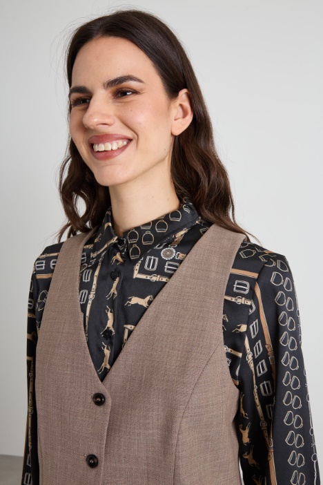 Gilet in grisaglia di lana