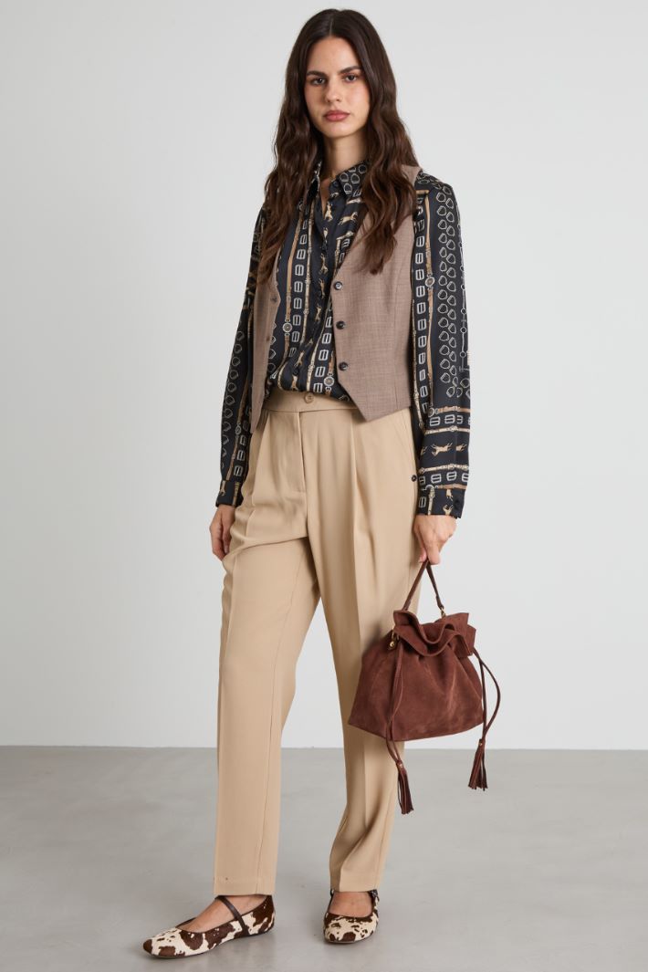 Gilet in grisaglia di lana