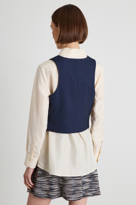 Gilet in grisaglia di lana