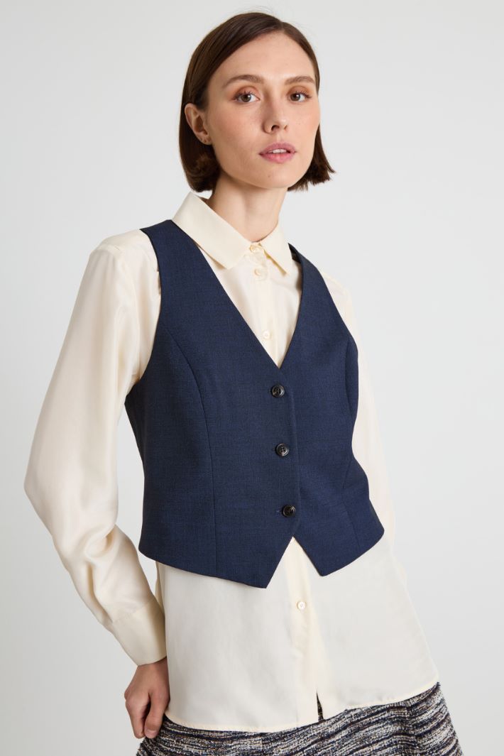 Gilet in grisaglia di lana