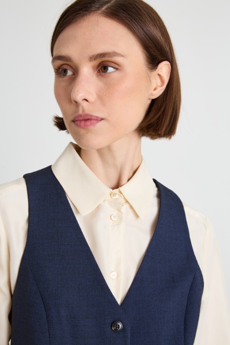 Gilet in grisaglia di lana