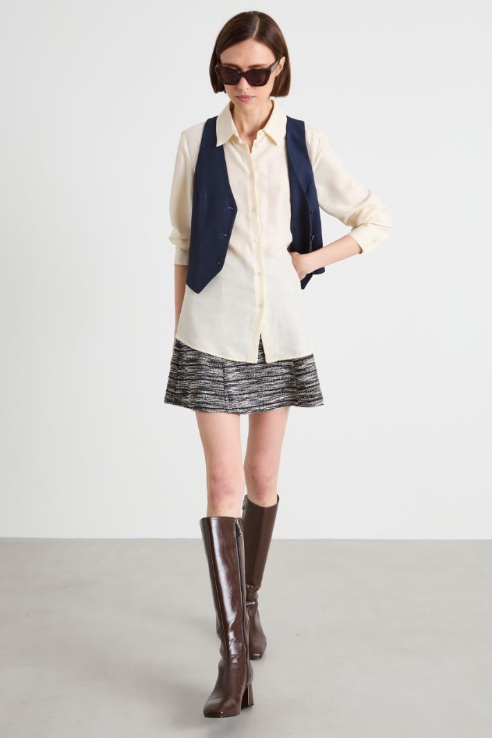 Gilet in grisaglia di lana