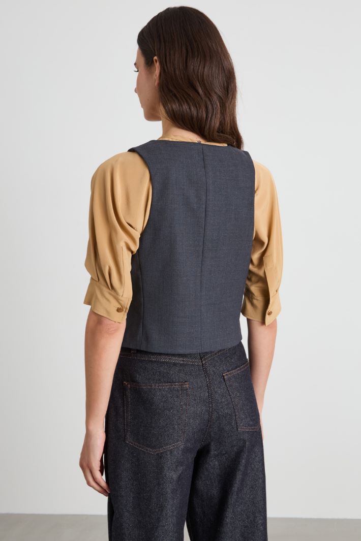 Gilet in grisaglia di lana Intrend - 4