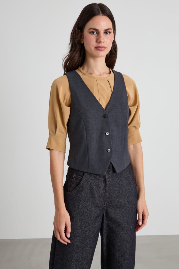 Gilet in grisaglia di lana Intrend - 2