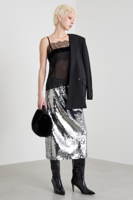 Georgette and lace top Intrend