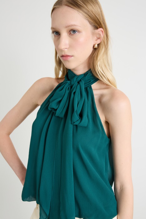 Top all'americana in georgette