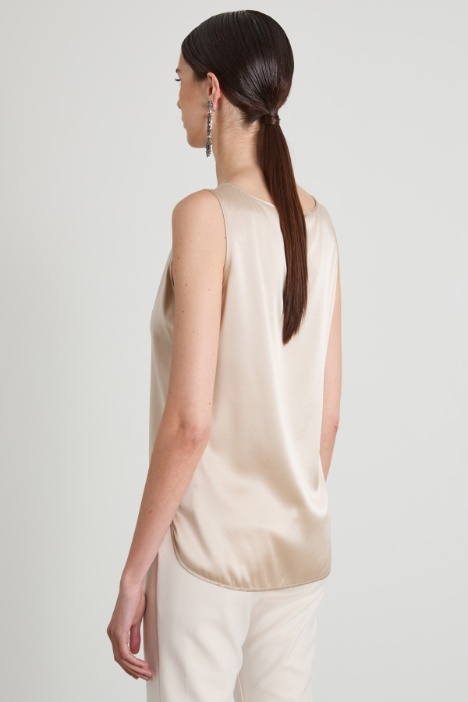 Top in raso di seta stretch