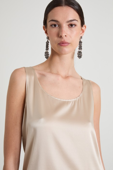 Top in raso di seta stretch
