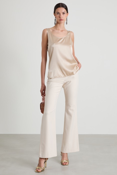 Stretch silk satin top Intrend