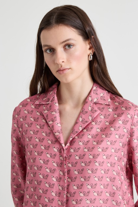 Camicia in twill di seta