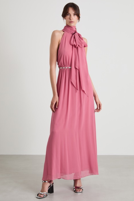 Vestido de georgette de seda