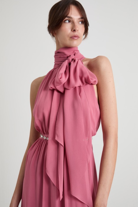 Vestido de georgette de seda