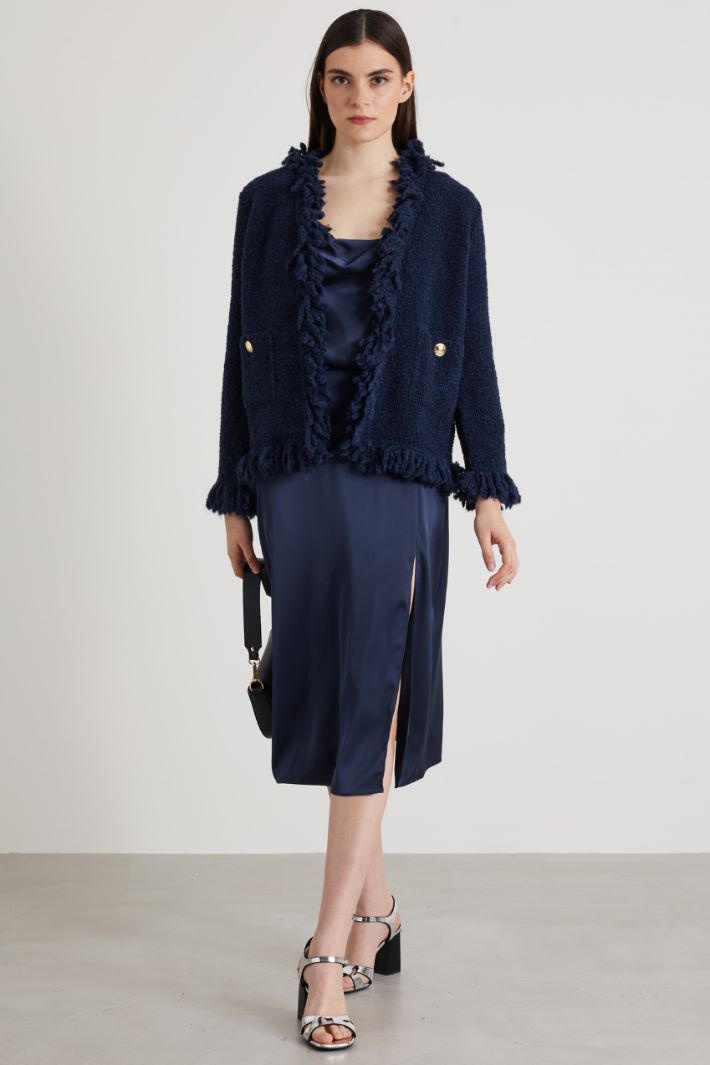 Satin dress with embroidery Intrend