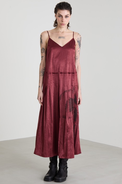 Abito in raso con stampa