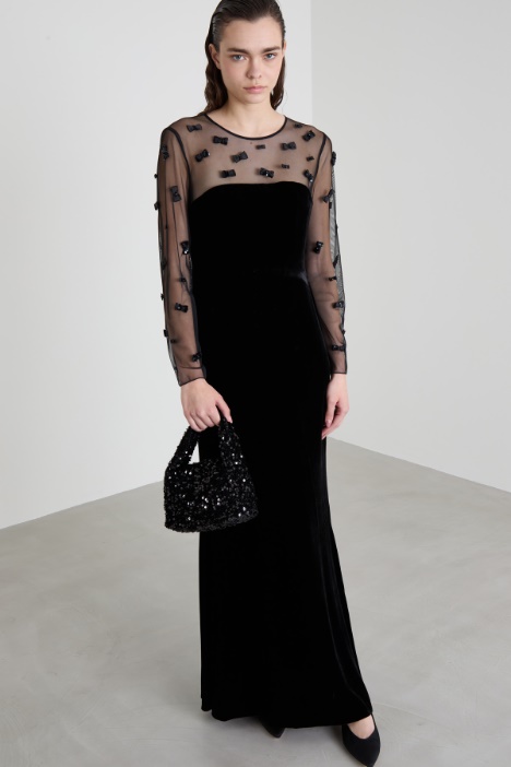 Abito lungo in velluto