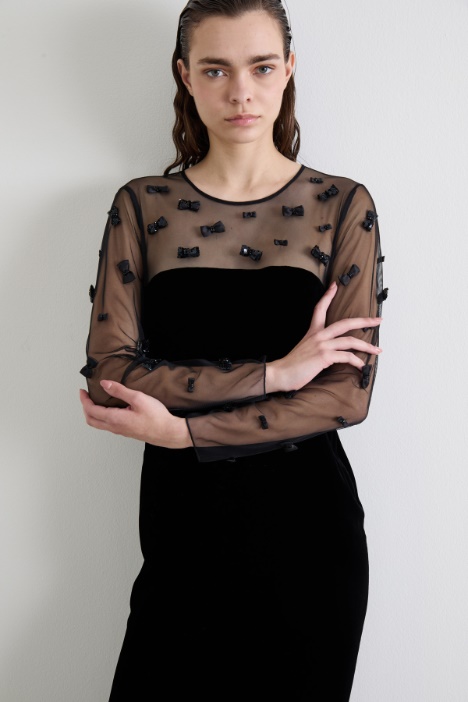 Abito lungo in velluto