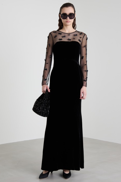Long velvet dress Intrend