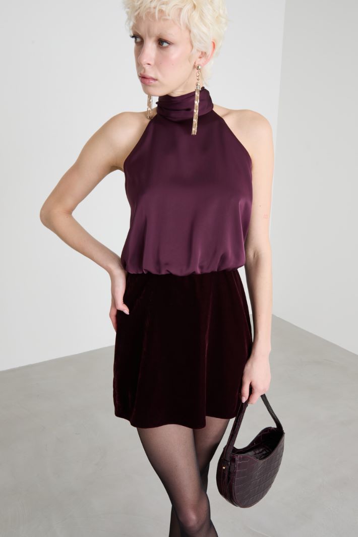 Satin and velvet dress Intrend - 2