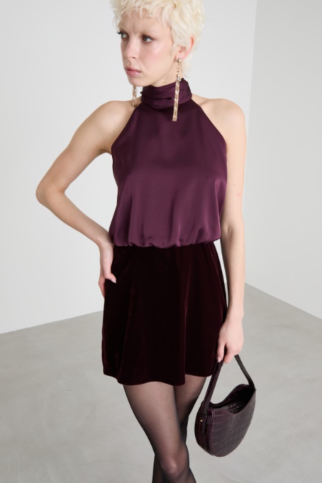 Abito in raso e velluto