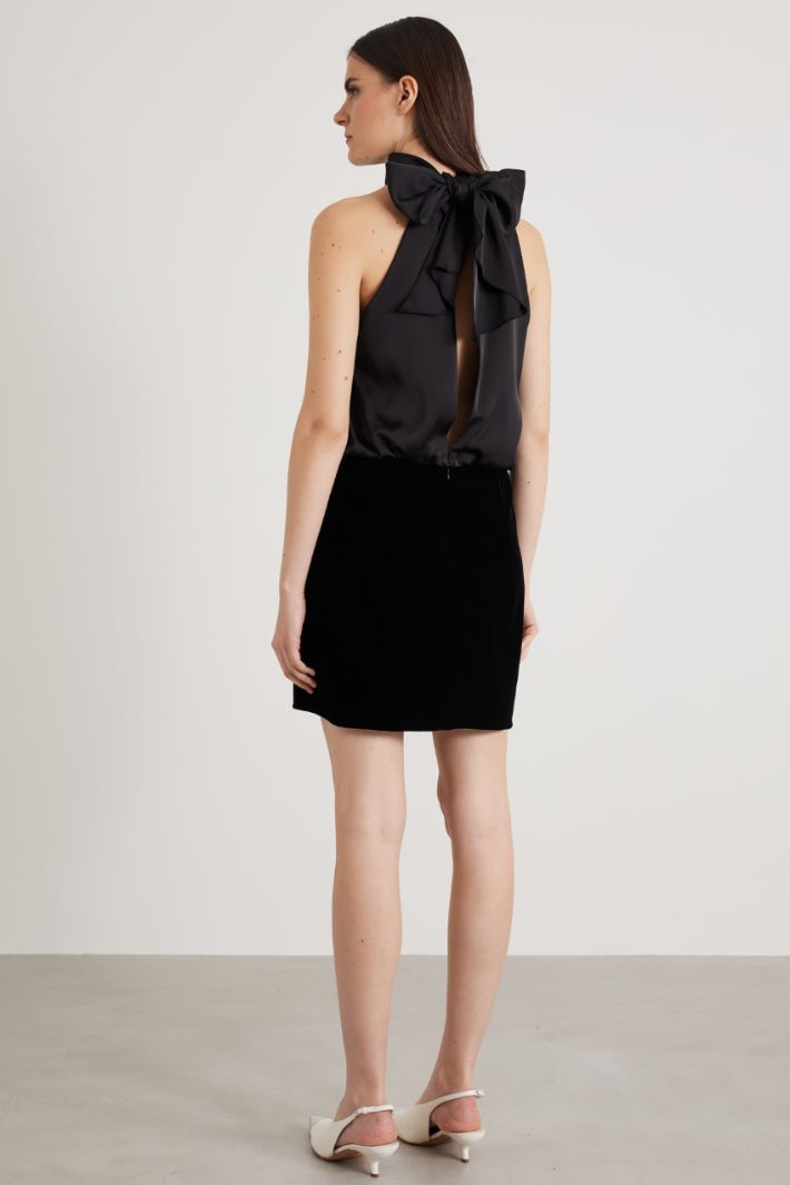 Satin and velvet dress Intrend - 3