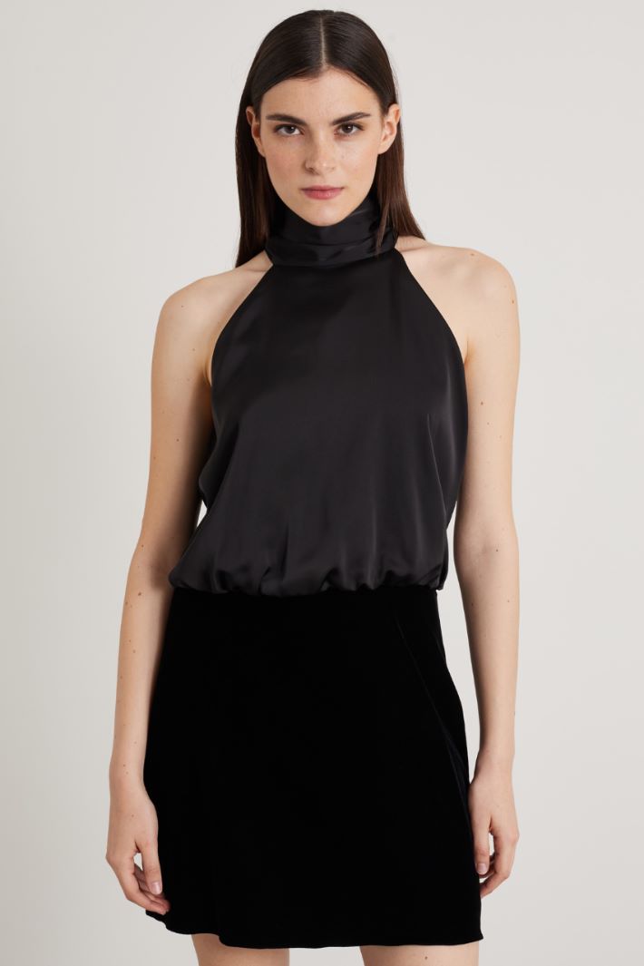 Satin and velvet dress Intrend - 2