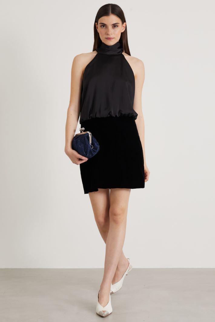 Satin and velvet dress Intrend