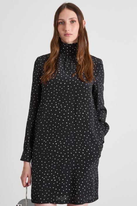 Vestido de seda estampada