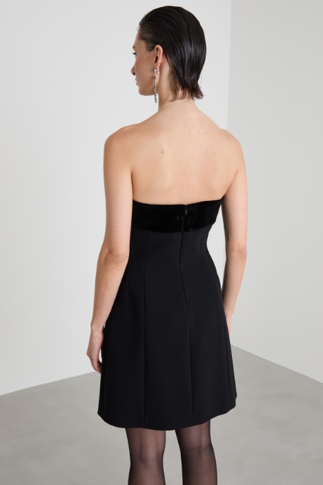 Minidress bustier in velluto