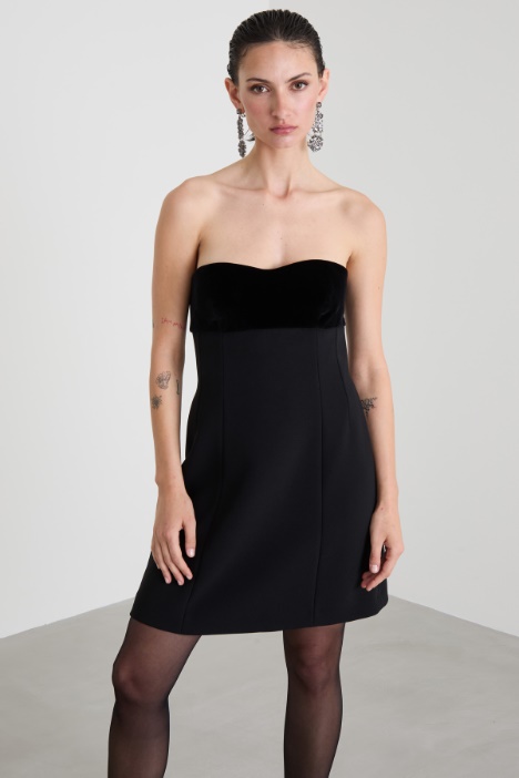 Minidress bustier in velluto