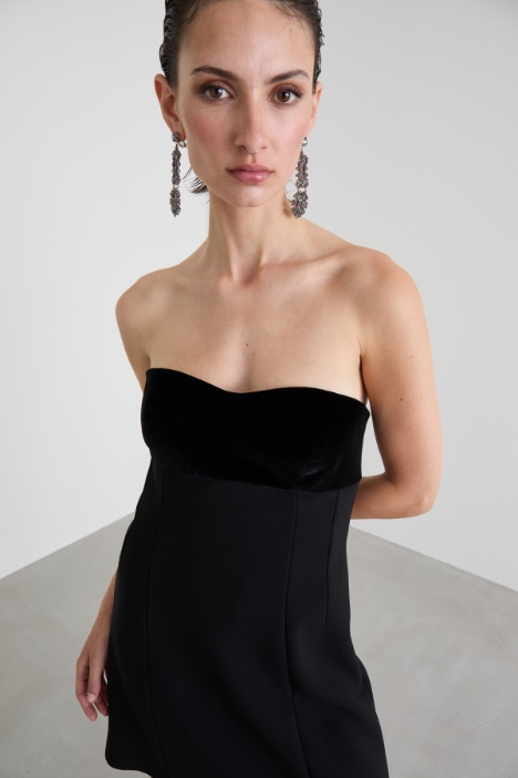 Minidress bustier in velluto