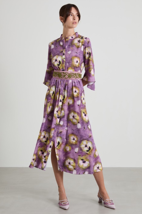 Crepe de chine shirt dress Intrend