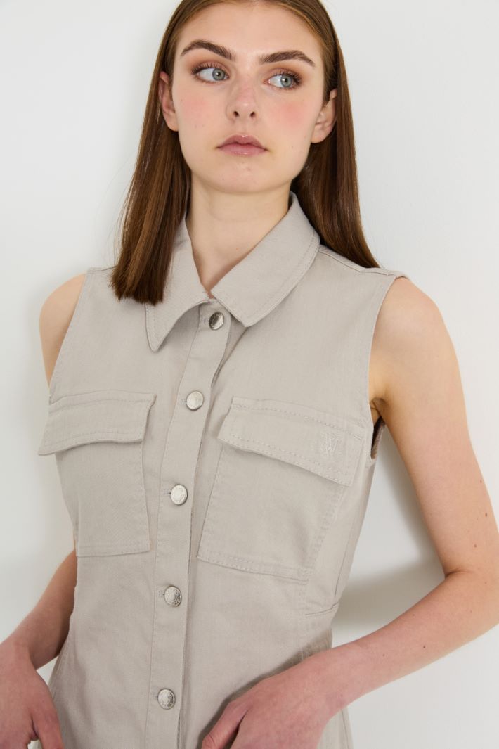 Cotton drill shirt dress Intrend - 4