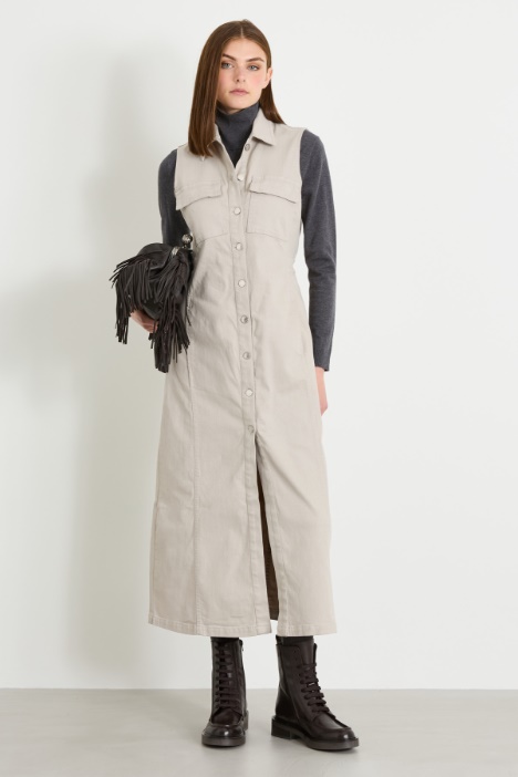 Cotton drill shirt dress Intrend