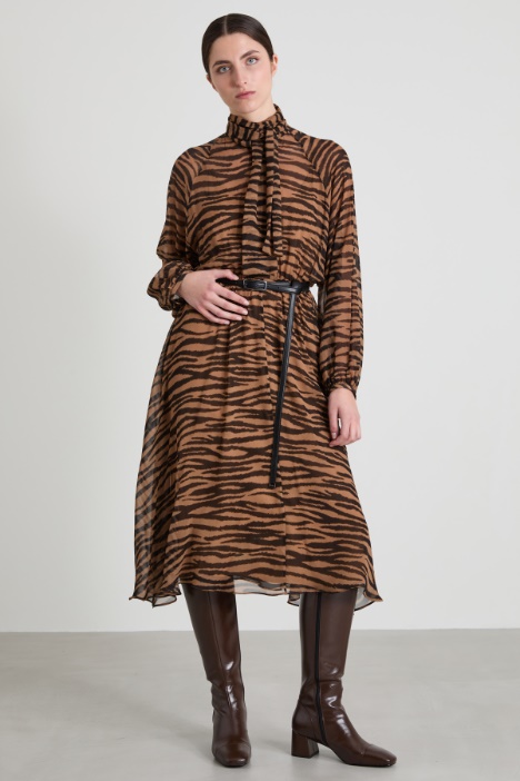 Abito chemisier in seta stampata