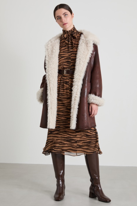 Shirt dress in printed silk Intrend