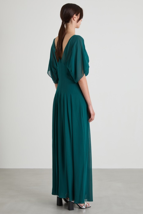 Abito lungo in georgette di seta
