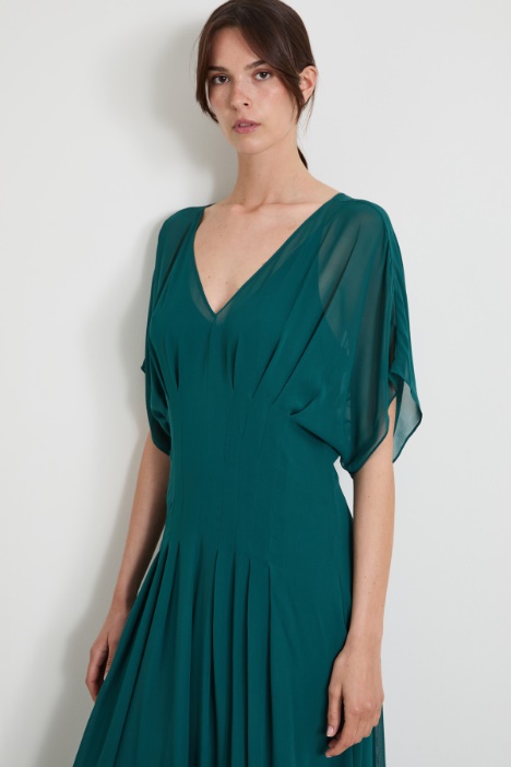 Abito lungo in georgette di seta