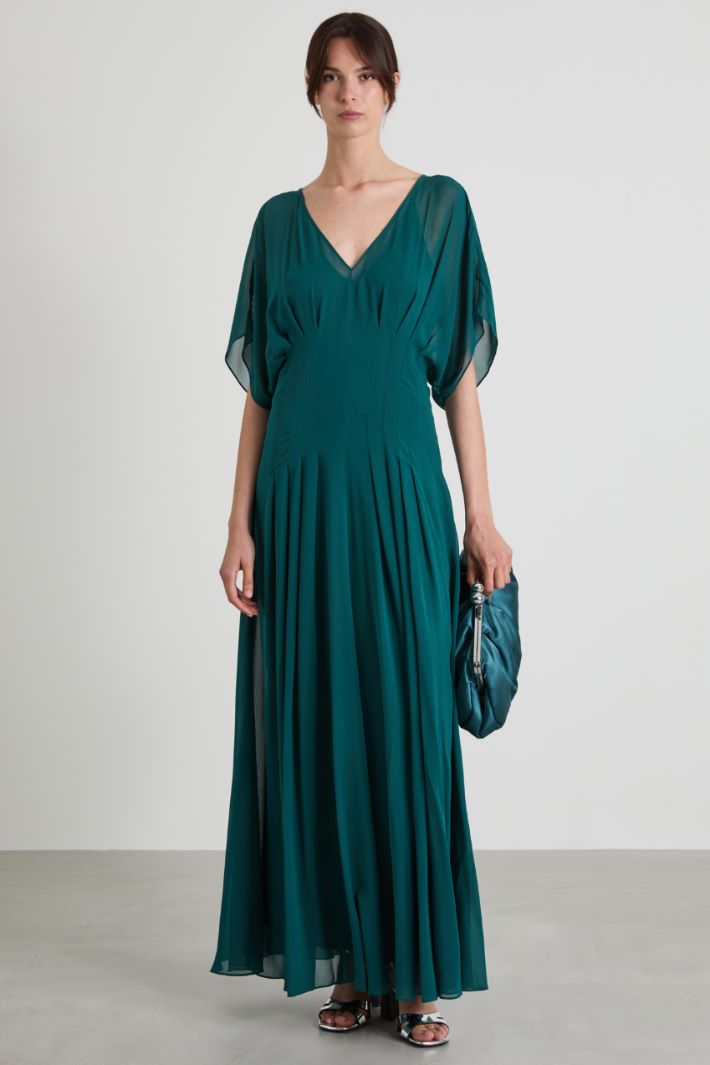 Long silk georgette dress Intrend